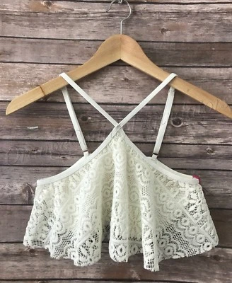 Women's Vanilla Beach Ivory Lace High neck Swim Top Size M Medium swimwear - Изображение 1 из 4