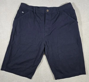 Helly Hansen Men Long Shorts Sz XXL (Fits 36) Navy Blue Cotton 13.5" Button Fly - Picture 1 of 13
