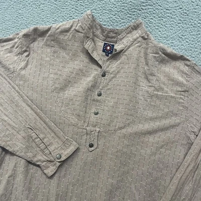 Panhandle тонкий рубашка мужская XL коричневый мандарин воротник на пуговицах Western ковбой - Изображение 1 из 4