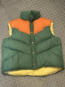 Vintage William Barry Brandon Colorado Daunen gefütterte Weste Jacke XL (grün, orange, hellbraun) - Bild 1 von 7