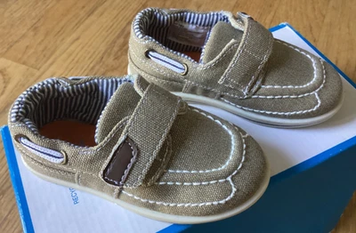 Jumping Beans Toddler Baby Boys Tan Canvas Boat Shoes Size 6 Strap - Image 1 of 4