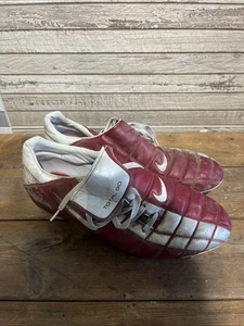 Nike Total 90 Football Boots Maroon Red White UK 11 Vintage Original Studs - Bild 1 von 11