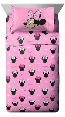 Jay Franco Disney Minnie Mouse Hearts N Love Full Size Sheet Set - 4 Piece Set - Image 1 of 4
