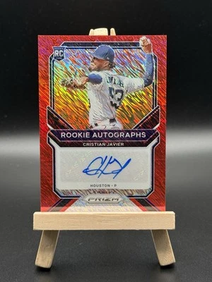 2021 Panini Prizm Baseball Christian Javier FOTL RED SHIMMER AUTO 1/7 RC #RA-CJ! - Image 1 of 2