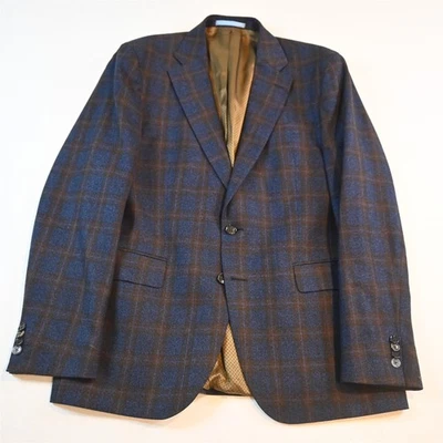 Blazer Traje Chaqueta Abrigo Deportivo Sand 42R Azul Naranja A Cuadros Lana Zignone Para Hombre Foto 1 de 4