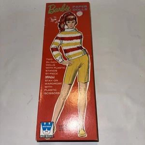 Vintage 1969 Whitman Barbie Magic Stay On Clothes Paper Dolls Plastic Scissors - Picture 1 of 19