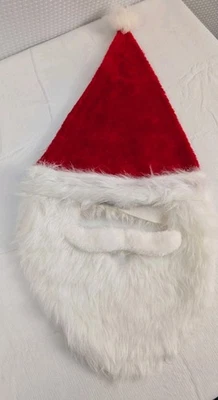 Santa Hat With Attached Beard Christmas St Nick NWOT - Image 1 of 4