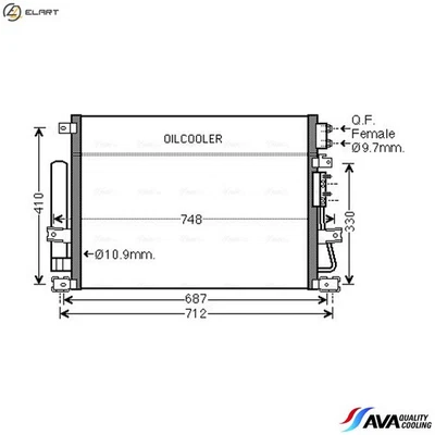 CONDENSER AIR CONDITIONING CRA5124D FOR CHRYSLER EER 2.7L EXLEGG 3.5L 6cyl 300C - Image 1 of 4