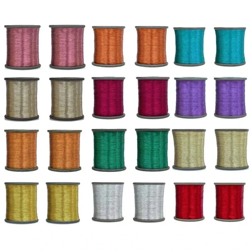 Cotton Metallic Zari Thread For Embroidery 0.1Mm 100 Gram- Pack Of 2 Roll - Image 1 of 1