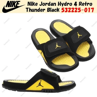 Nike Jordan Hydro 4 Retro Thunder Negro 532225-017 Para hombres Talla Foto 1 de 4