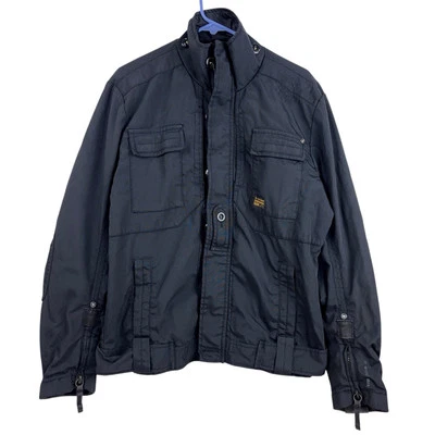 Chaqueta G-Star Denim Crudo Hombres Ejército Táctica Utilidad Tareas Talla L Negra Parches en el Codo Foto 1 de 4