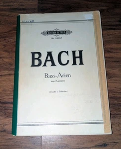 EDICIÓN PETERS NR. 3335d BACH BASS-ARIEN AUS KANTATEN BOOK MUSIC BOOK SONGBOOK - Imagen 1 de 3