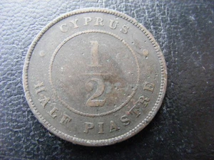 W486b Cyprus Half 1/2 Piastre 1881 H - Picture 1 of 2