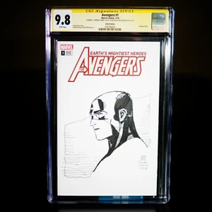 Avengers #1 CGC SS 9.8 - Captain America Original Art Sketch by Jim Cheung  - Picture 1 of 3