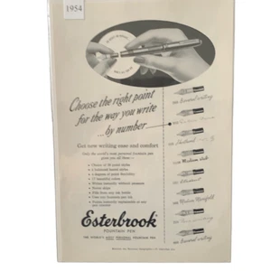 Pluma Estilográfica Esterbrook 1954 De Colección Elige el Punto Correcto Anuncio Anuncio - Imagen 1 de 6