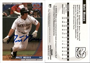 Matt Moses Signed 2006 Grandstand Eastern League Top Prospects #NNO Card Auto AU
