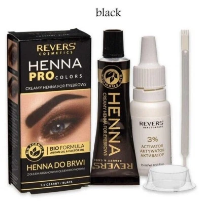 KIT HENNE' BLACK 1.0 REVERS PRO COLORS TINTA PER SOPRACCIGLIA PROFESSIONAL - Immagine 1 di 4