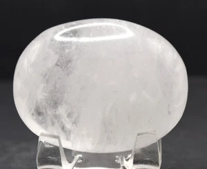 2.3" Clear White Quartz Palm Stone Polished Natural Crystal Mineral India (1PC) - Picture 1 of 8