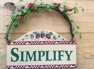 cottage berry simplify sign, wood and resin hanging sign - Picture 1 of 5