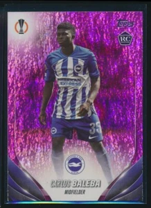 2023-24 Topps UEFA Clubes Competiciones Rosa Brillo Carlos Baleba #113 Novato RC - Imagen 1 de 2