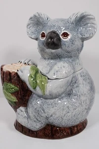 Tarro de galletas KOALA BEAR de colección bote de 10" OCI pintado a mano de cerámica ~¡RARO!~ USADO EN EXCELENTE ESTADO - Imagen 1 de 15