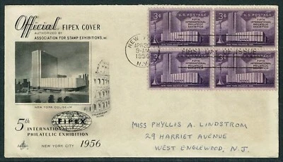 SE68C UNITED STATES 1956 FDC Fipex international philatelic exhibition - Image 1 of 2