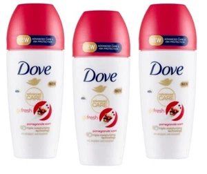 3x Dove Deodorant Advanced Care Pomegranate Granatapfel Roll-On Deodorant 50ml - Bild 1 von 5