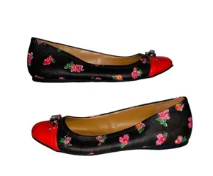 Nuevo sin etiquetas Coach Leila Ballet Floral Marrón Rojo Talla 10 - Imagen 1 de 6