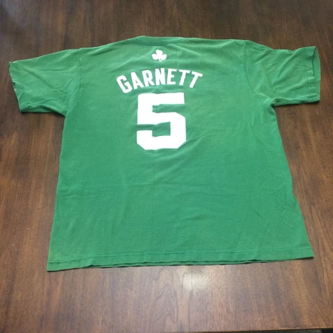 Vintage Adidas Kevin Garnett #5 NBA Boston Celtics T-Shirt Sz Large Short Sleeve Cover