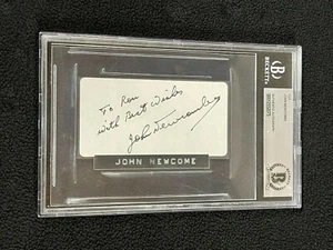 Tennis Legend John Newcombe Signed Beckett Certified Cut Autograph To Ron - Picture 1 of 2