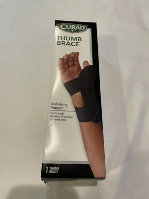 Универсальный бандаж для большого пальца Curad — подходит для правого и левого — новый в коробке — черная поддержка - Изображение 1 из 4