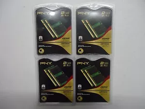 Ram Bundle of 4 PNY Optima Laptop Memory 2x1GB DDR2 PC2-5300 667 Mhz 8 1G sticks - Picture 1 of 2