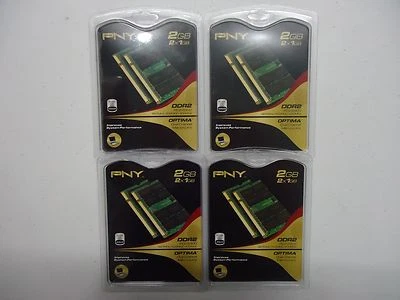 Ram Bundle of 4 PNY Optima Laptop Memory 2x1GB DDR2 PC2-5300 667 Mhz 8 1G sticks - Image 1 of 2