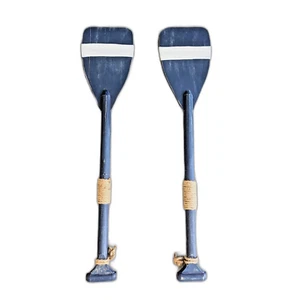 Paddel Holz Deko blau Wandbild Wandskulptur - als 2er Set Wohnzimmerdekoration - Bild 1 von 4