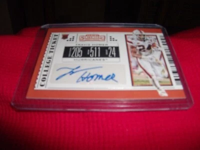 2019 Panini Contenders Draft Picks College Ticket Travis Homer Auto RC Autograph - Image 1 of 2