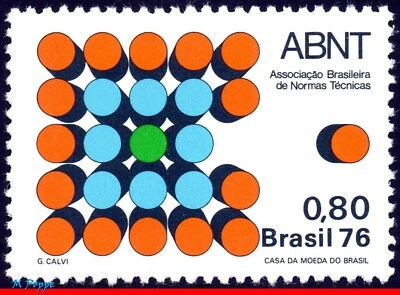 1492 BRASIL 1976 ABNT, OFICINA BRASILEÑA DE ESTÁNDARES, CIENCIA, MI# 1577, MNH Foto 1 de 2