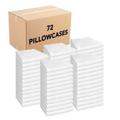 Lulworth Pillowcases (Case of 72), White, 20x30, Soft Bedding, 180 Thread Count - Image 1 of 4