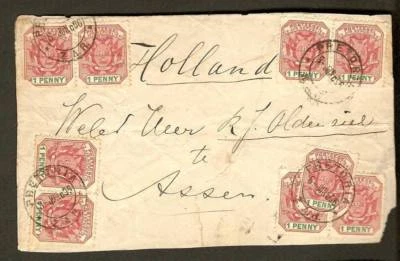 1896 South Africa Pretoria D4 Cover to Assen Holland - Imagem 1 de 4