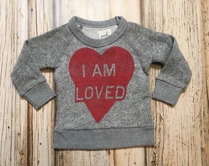 NWT PEEK I Am Loved Gray Sweatshirt VALENTINE'S Valentine Nordstrom Size 3 6 m - Picture 1 of 6