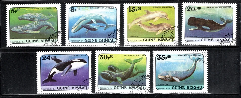 Марка Гвинеи-Бисау No597-603, киты, набор из 7, технический директор/отмененная - Изображение 1 из 1
