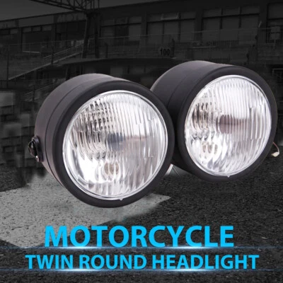 Faro doble delantero de motocicleta doble lámpara doble para Harley Softail moto de cross Foto 1 de 4