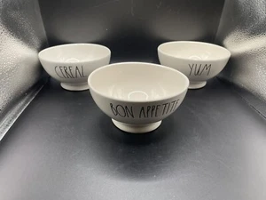 Rae Dunn 3 pc Bowl Set- Yum, Cereal & Bon Appétit- Cereal, Dessert Bowls - Picture 1 of 8