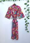 INDIAN Cotton Robe Kimono Long Sleepwear Night Suit Dress Kimono For Women