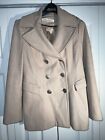 Kenneth Cole New York Pea Coat Size 6 Womens Beige Double Breasted Lined