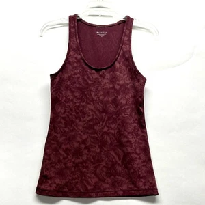 Athleta Womens Small Burgundy Floral Nylon Blend Tank Top (H2) - Picture 1 of 4