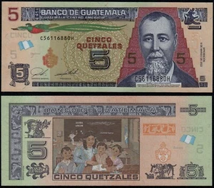 GUATEMALA 5 QUETZALES (P NEW) 09.03.2022 PAPER UNC - Picture 1 of 1