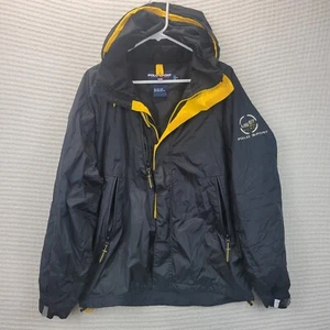 Vintage Polo Sport Ralph Lauren RL67 Jacket Mens Size Medium Black Yellow Logo - Picture 1 of 18