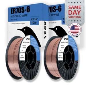 (2 x 10-Lb Spools) ER70S-6 .035" (0.9 mm) Mild Steel MIG Welding Wire - Picture 1 of 8