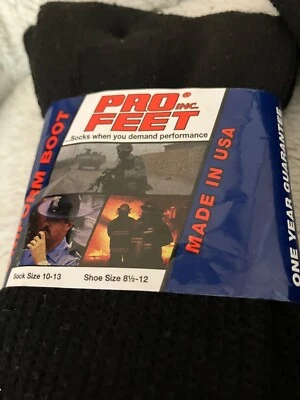 Lote de calcetines de bota uniforme Pro Feet talla 10-13 (3 pares/conjunto) negros-nuevos Foto 1 de 4