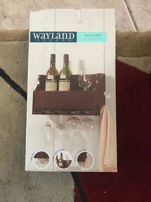 Wayland Prateleira de Vinho Montada na Parede Garrafa Vidro Prateleira Suspensa Exibição Flutuante NOVO - Imagem 1 de 3